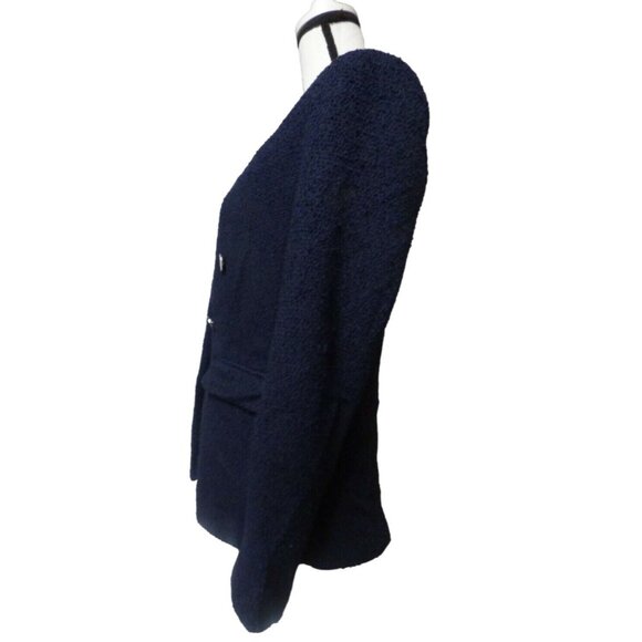 Calvin Klein Double-Breasted Textured Blazer, Navy, 8 - Picture 6 of 10